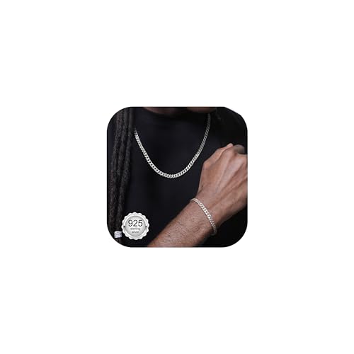 LOLIAS Silberkette Herren 925 Silber Halskette und Armband 5mm Panzerkette Herren 925 Silber Kette Herren 925 Halskette Herren Silber für Männer Jungs Herrenschmuck 20 Zoll LOLIAS Silberkette Herren 925 Silber Halskette und Armband 5mm Panzerkette Herren 925 Silber Kette Herren 925 Halskette Herren Silber für Männer Jungs Herrenschmuck 20 Zoll