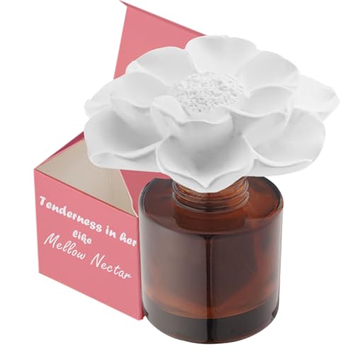 Earffloz Set de regalo de aceite esencial y difusor, néctar suave (1.7 FL.oz|50 ml), 60 días de mezcla de fragancia natural, ambientador, olor casero, aroma decorativo, aroma de flor de yeso Arôme