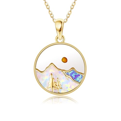 ELFRONT 14K Gold Mustard Seed Necklace 14K Solid Yellow Gold Faith Can Move Mountains Mustard Seed Mountains Pendant Jewelry for Women Christian Gift