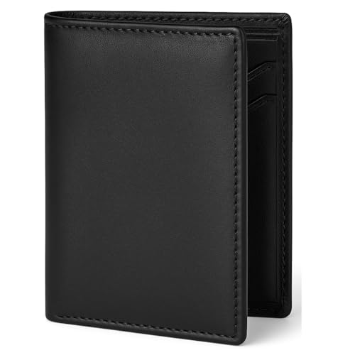 DYKANBO Billeteras para Hombre de Piel con Protección RFID, Slim Vertical Compacta para Bolsillo, Cartera Hombre Pequeña, con Monedero Sin Abultar, Ideal para Uso Diario, Viajes y Oficina