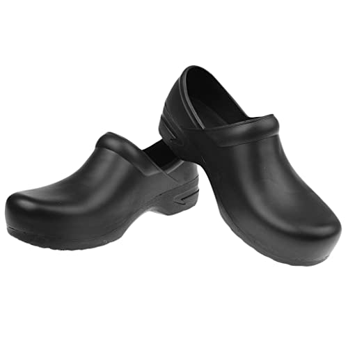 Image of Kitchen Work Shoes for Men and Women, Slip On Clog Style Shoes, Polyurethane and EVA Work Footwear for Restaurants, Hospitals and Home Use, Black EU 41