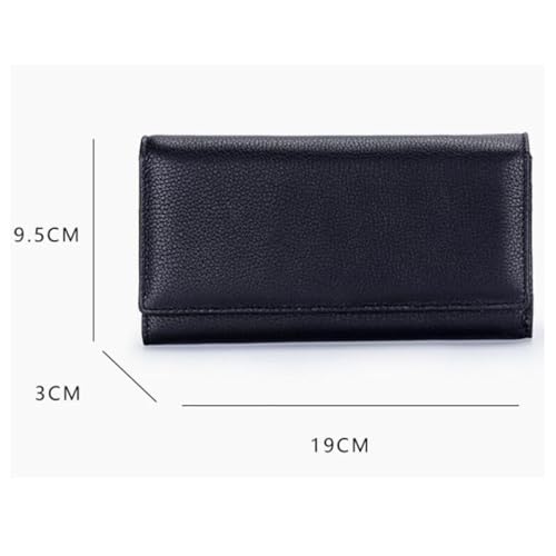 Women's Long Money Clips Handbags Wallets Purses Card Cases Genuine Leather Evening Bags Money Organisers (Blue)4