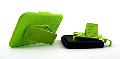 Alcatel Onetouch Conquest Case, Mstechcorp - Heavy Duty Hybrid Armor Dual Layer Kickstand Belt Clip Holster Combo Rugged Case For Alcatel Onetouch Conquest 7046T - Includes Accessories (S Green) #TOP4