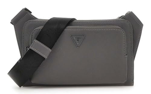 Sacoche banane GUESS Milano Flat Bumbag Asphalt en toile grise urbaine
