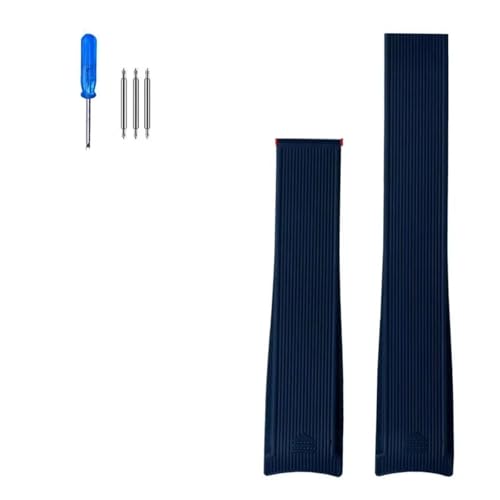 Bracelet silicone 22mm bleu et noir haut de gamme pour montre Tag Heuer Aquaracer