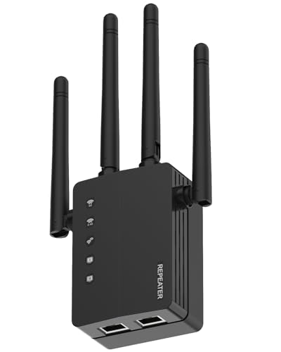 WiFi Extender, Long Range WiFi Repeater, WiFi Range Extender, Covers Up to 12880 Sq.ft, Easy Set Up for Home, WiFi Extender Signal Booster, Dual Band Wireless Booster