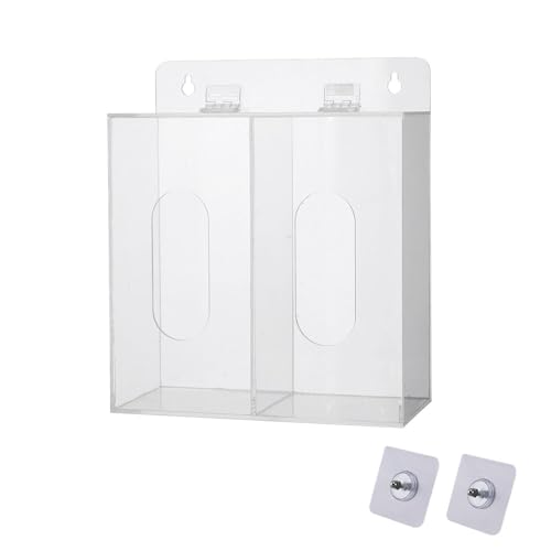 SagaSave Dispensador de máscaras faciales acrílicas desechables y contenedor de almacenamiento de guantes