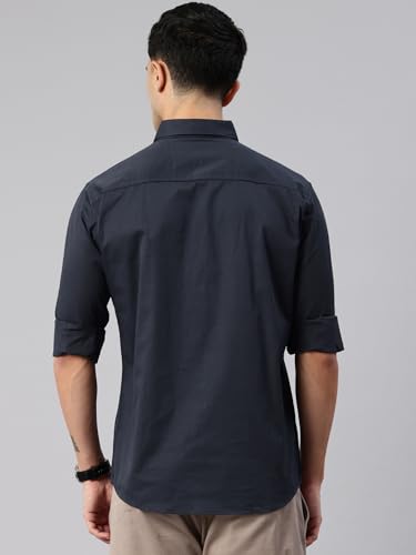 Image of Majestic Man Men's Cotton Slim Fit Solid Casual Shirt