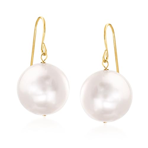 Ross-Simons 11mm Cultured Pearl Drop Earrings in 14kt Yellow Gold