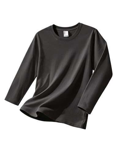 Image of PATPAT Boys Long Sleeve Shirts Cotton Solid Crew Neck Basic Shirts 5-16 Years