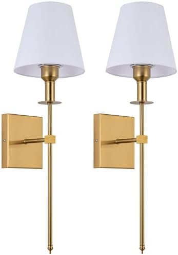 Wall Sconces Battery Operated Wall Light Set of 2，not Hardwired Sconce Fixture，Battery Powered Wall Lamp with Remote Dimmable-Easy to Install Not Wires,for Bedroom, Lounge, Farmhouse ( Color : Gold )