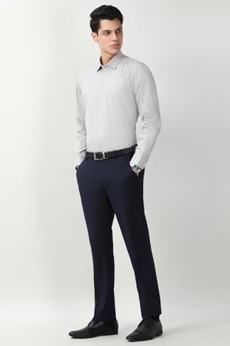 Image of Peter England Men's Formal Shirt with All-Over Print - Cotton, Full Sleeves, Regular Fit