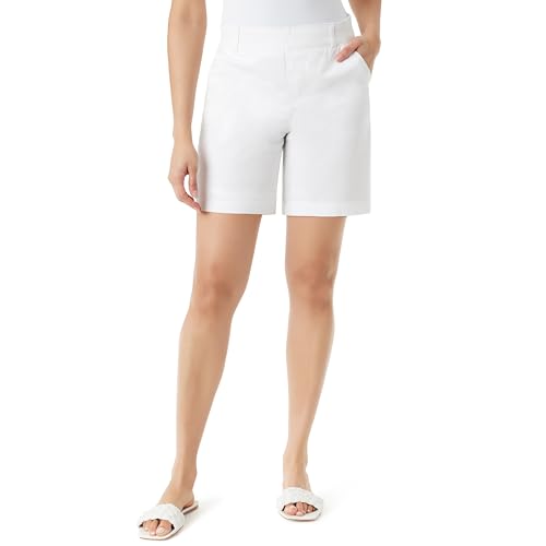Gloria Vanderbilt Womens Shape Effect Comfort Waist Pull On Short Standard Vintage White