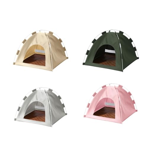 Image of Cat Dog Pet Tent Semi Enclosed Cat House for Indoor Cats Kitten Small Animal Beige | Pet Supplies | Cat Supplies | Beds