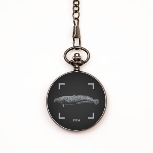 Simple Gorgeous Fish - Animal Pocket Watch - Christmas, Birthday, Valentine, Father's Day - for Men, Women and Kids. Adjustable