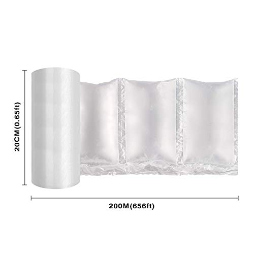 Jzbrain Air Cushion Film 72002 Air Pillows Air Bubble Bags Wrap Packing Roll, 1 Roll 200Mm X 100Mm X 200M X 0.02Mm Air Cushion Films Only Compatible With Jzbrain Air Cushion Machine (1 Roll) #TOP2