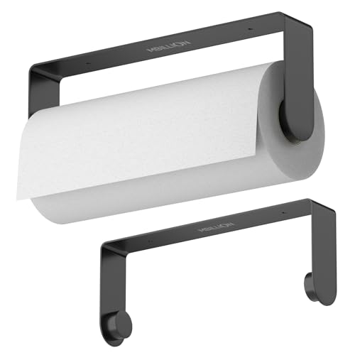 Image of Mbillion Matte Black SUS304 Paper Towel Holder | Wall mounte and self-adhesive under cabinet paper towel rack, premium stainless steel for kitchen