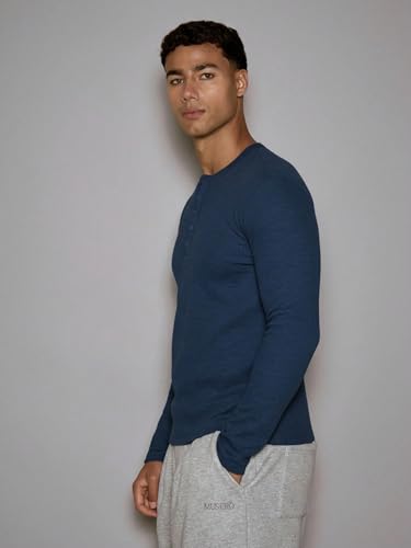 Image of The Modern Soul Men's Waffle Knit Henley Half Sleeve Tshirt for Men