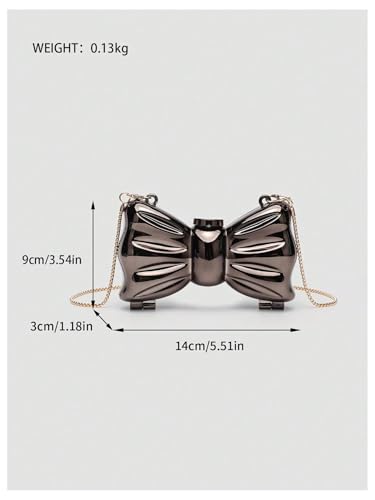 Image of QWINEE Women Mini Clutch Bowknot Cocktail Evening Bag Chain Strap Solid Mini Crossbody Bag for Party