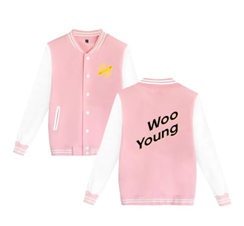 Xkpopfans Kpop Baseball Jacket Treasure Hoodie Seonghwa Yunho Mingi Sweatshirt Coat Pink Wooyoung 3XL