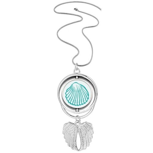 Collier ailes d'ange motif festonné et médaillon vert, l'accessoire idéal pour vos soirées