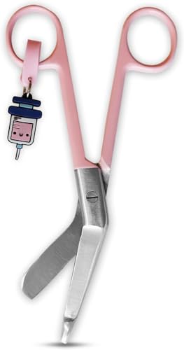 Verbandschere, stumpfe Spitze, Edelstahl, Designschere, unverwechselbarer Schlüsselanhänger (rosa Schlüsselanhänger)