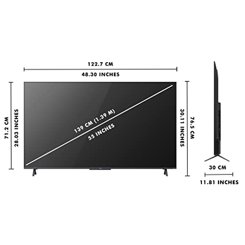 Image of TCL 138.7 cm (55 inches) 4K Ultra HD Certified Android Smart QLED TV 55C725 (Black)