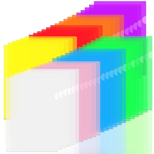 45 PCS Pochette Plastique A4,Dossiers en plastique transparent A4,Pochette Document 8 Couleurs Vives Transparent Plastique Sous Chemises pour Ranger et Classer...