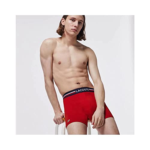 Lacoste mens Cotton Stretch Print Animation Boxer Briefs, 3-pack