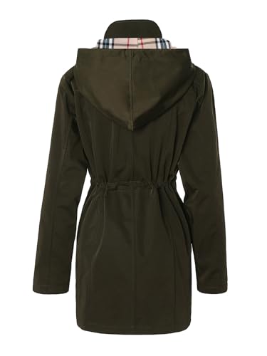 SaphiRose Women's Long Hooded Rain Jacket Outdoor Raincoat Windbreaker