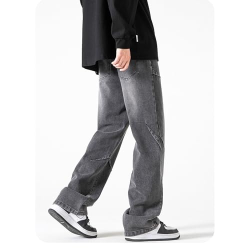 Men's Streetwear Hip Hop Baggy Jeans High Waisted Skateboard Pants Straight Loose Fit Washed Jeans for Teen Boys2