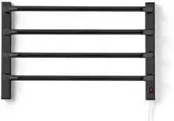 Flape Aquecedor de Toalhas Térmico Pequeno Preto 110V Esquerdo