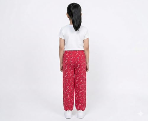 Image of IndiWeaves Regular Fit Pure Cotton Pajama Pants with All Over Print for Girls (Multicolor Designs)(Pack of 4)