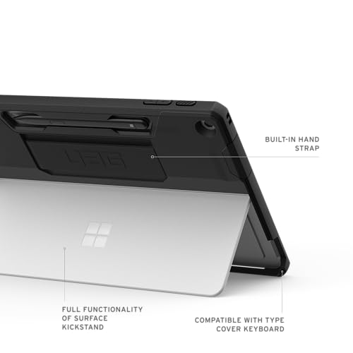 Image of Urban Armor Gear UAG Surface Pro 12 inch Case, Scout Feather-Light Rugged Heavy Duty Protection Cover Designed for Surface Pro 1st Edition 12 inch (2025) with Handstrap & Surface Pen Holder - Black