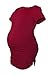 Smallshow Women's Maternity Shirt Side Ruched Tunic Pregnancy Top Clothes 3-Pack Black/Navy/Wine Large