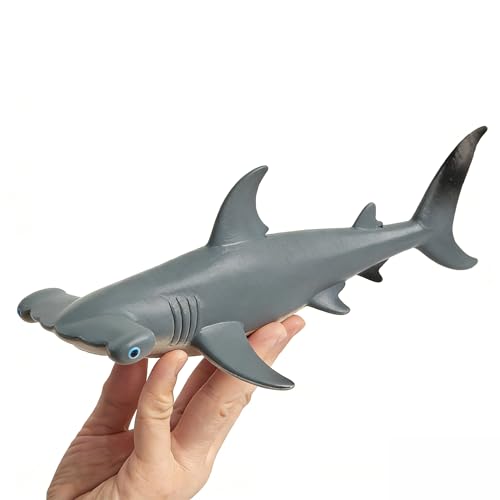 Image of SmilerSmile 7 inch Hammerhead Shark Figurine Plastic Sea Creature Toy for Toddlers