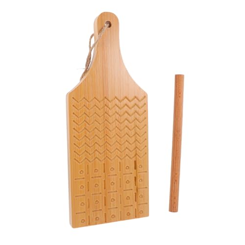 OFFSCH Bamboo Pasta Making Set Gnocchi Rolling Board Wood Pasta Roller Noodle Maker