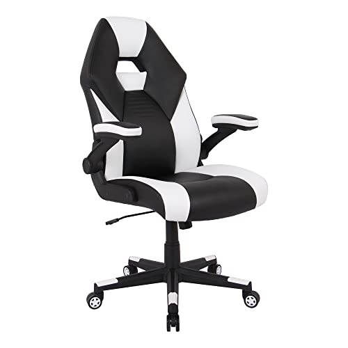 RS Gaming™ RGX Faux Leather High-Back Gaming Office Chair, Black/White, BIFMA Compliant