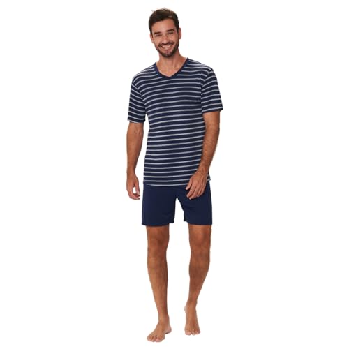 Pijama masculino malha fria liganete Podiun - 8057 (XG, marinho)