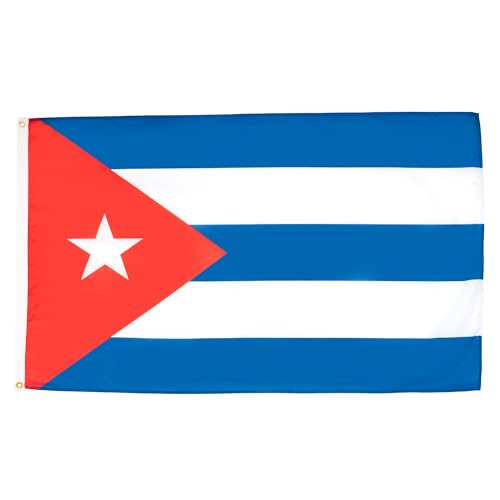 Image of AZ FLAG Set of 5 Cuba Flags - 90 x 60 cm - 100% Polyester Cuban Flag with Integrated Metal Eyelets