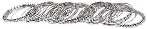 Shining Diva Fashion Set of 40 Bangles Set for Women | Oxidised Silver Plated Celebrity Inspired Jewellery | Latest Stylish Traditional Bangle for Girls and Women