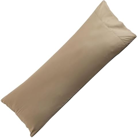 Body Pillow Case Cover, Polyester Microfiber Long Pillow Cases, Ultra Soft and Cozy Body Pillowcase with Envelope Closure, 1 Pack, 20x54 in, Dark Beige Cover