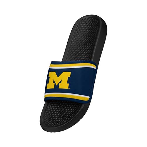 Image of FOCO NCAA Printed Team Logo and Color Stripes Comfortable Slide Sandals