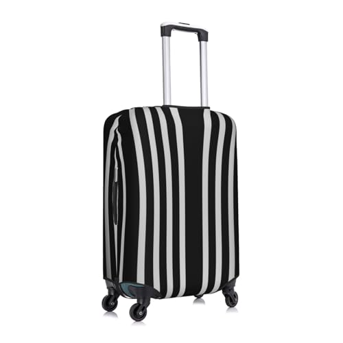 Travel Luggage Cover Elastic Anti-Scratch Suitcase Protector Washable Travel Suitcase Cover Black & White Stripe Luggage Protector Fits 18-32 Inch Suitcase3