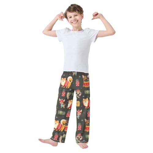 Boys' Pants Funny Dogs Gifts Long Bottoms Jogger Pants Elastic Waist Trousers with Pockets S-XL2