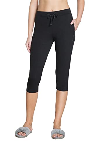 Van Heusen Women Lounge Capris - Drawstring Waist, Reflective Trim_55309_Jet Black_M
