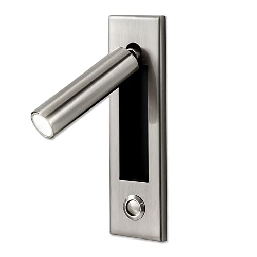 Foco LED, lámpara de Lectura de cabecera para Interiores, Montaje Empotrado en Pared, lámpara de Acento con Interruptor de botón, Accesorio de iluminación para mesita de Noche, APL