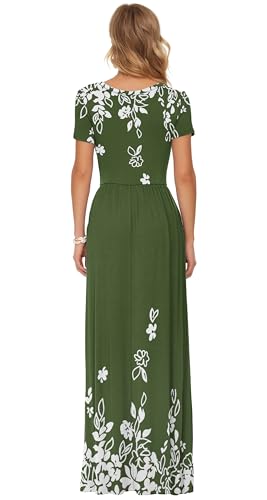 Image of AUSELILY Women's Classic Short Sleeve Loose Plain Casual Long Maxi Dresses for Women 2026