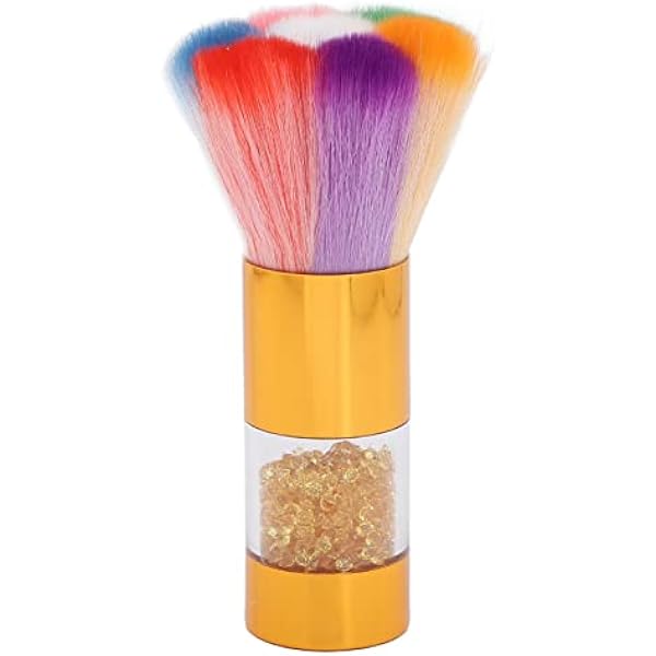 Pędzel do makijażu Modne cyrkonie inkrustowane sypkim pudrem pędzel do podkładu Nail Art Dust Remover, Złoty, przypadkowy