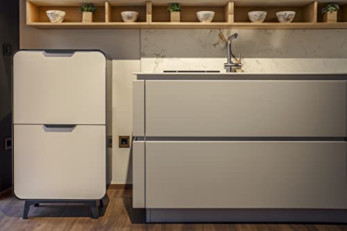 Arregui Round CR441-R Pattumiera Differenziata 4 Scomparti | 4X 17L (68L) | Contenitore In Acciaio Da Interno | Mobile Raccolta Differenziata Design | Cestino Spazzatura Cucina | Antracite E Bianco - 8